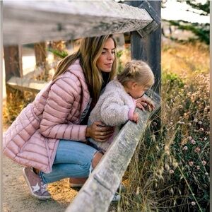 Moncler Raie Tie Waist Hooded Down Jacket size 3 (fits like 6-8 US) dusty pink